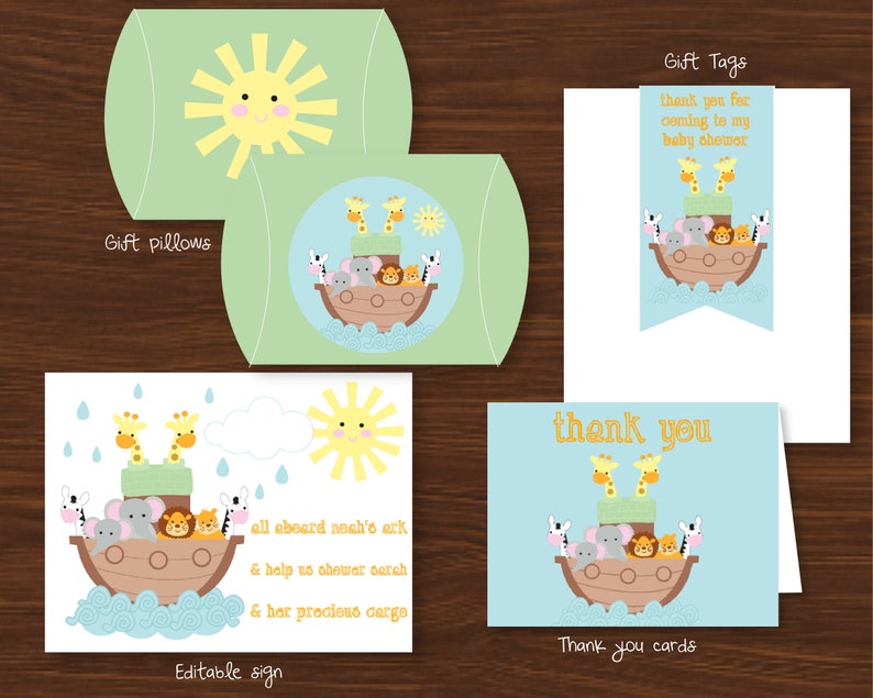 Noah's Ark Baby Shower Printable Kit INSTANT DOWNLOAD - Etsy
