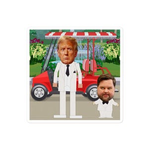 Trump and Baby JD Vance Sticker South Park, FDT, Anti Trump, Left, Liberal, Funny