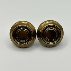 Pair of Vintage Brass Drawer Knobs – Mid-Century Modern Cabinet Pulls – 1.25”