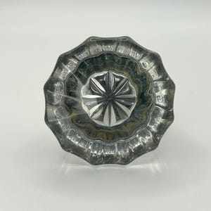 Vintage Art Deco Octagon Glass Door Knob | Brass Base Hardware