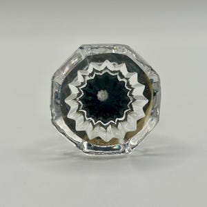 Vintage Clear Glass Drawer Knob with Brass Base