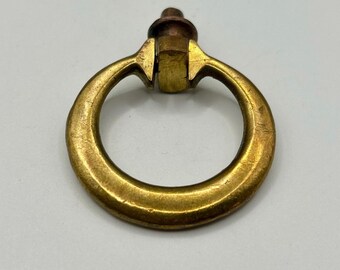Uchwyt pierścieniowy z litego mosiądzu w stylu vintage – antyczny uchwyt pierścieniowy do szuflady – okucia meblowe z gwintowanym mocowaniem