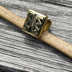 One of-a-kind Polished Akan Ashanti Brass Goldweight African Ring