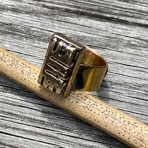 One of-a-kind Polished Akan Ashanti Brass Goldweight Ring