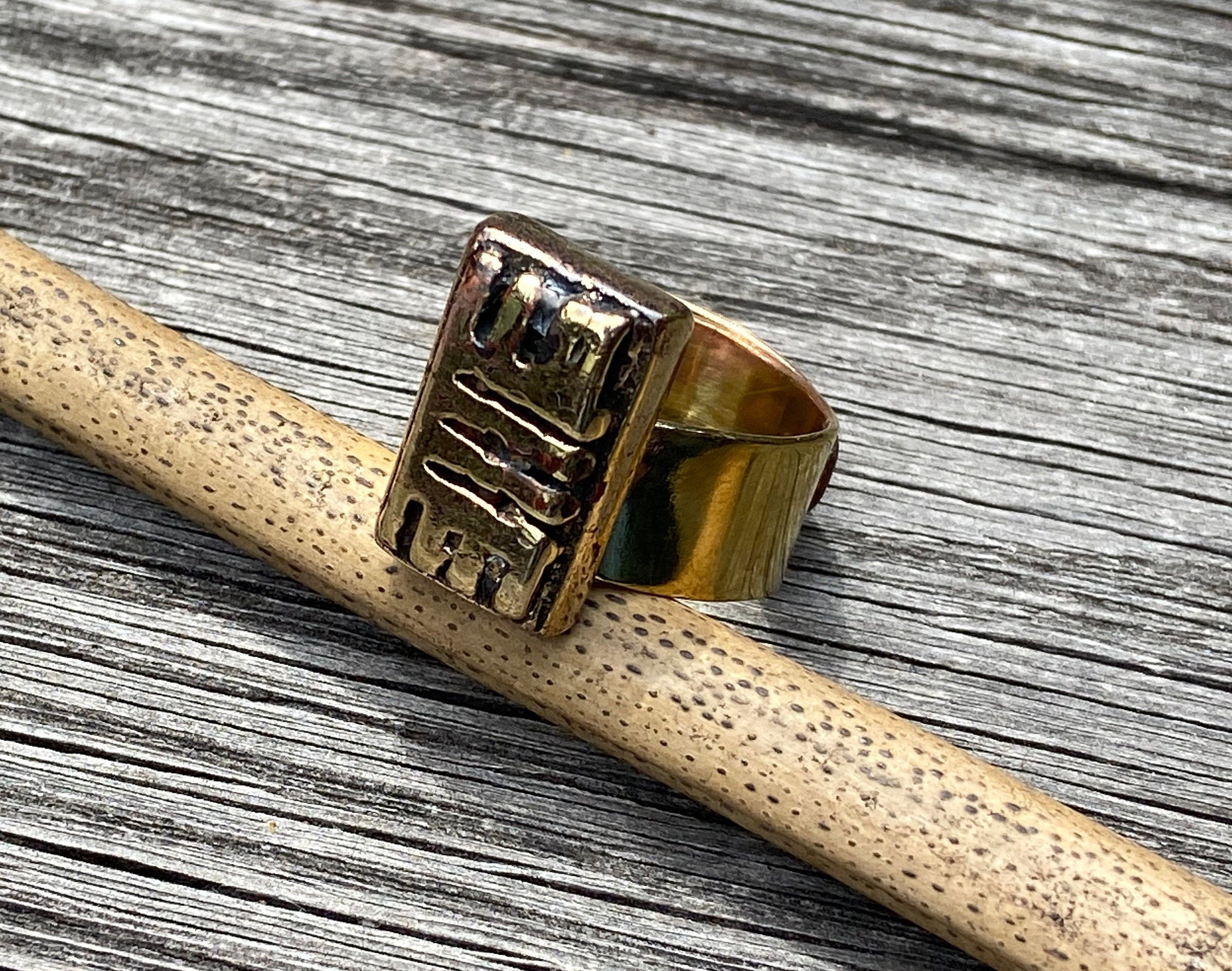 One Of-a-kind Polished Akan Ashanti Brass Goldweight Ring - Etsy