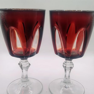 Bicchieri da vino rosso rubino vintage Luminarc Arcoroc Cristal d'Arques • Set di 2 •