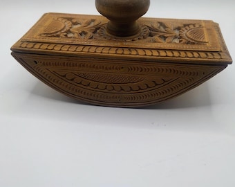 Vintage Carved Wooden Ink Blotter Rocker