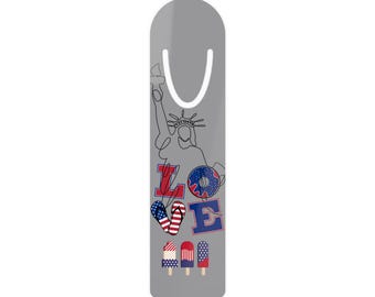Bookmark, USA Patriotic Bookmarker - American Flag Lover Gift, Reading Accessory, Independence Day Souvenir, Fourth of July Decoration,