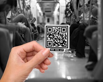 Rat Bag Lit - 2-inch QR Code Sticker - Rat Sticker, Rat Bag Sticker, Rat Bag Merch, Weird Lit, Weird Stickers, Rat Stickers