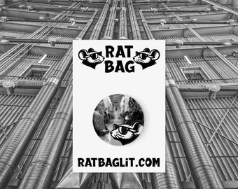Subway - Ratty Rat Bag Logo Button - 1-inch Pinback Button, Funny Writer Gift, Writer Gift Ideas, Writer Buttons, Writing Pins