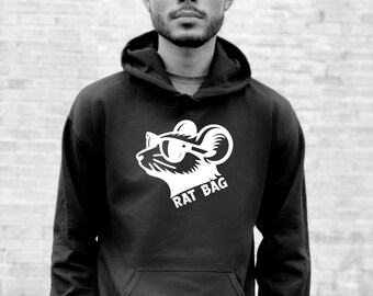 Rat Bag Lit Ratty Logo - Black Hoodie 50/50 Cotton/Poly Blend