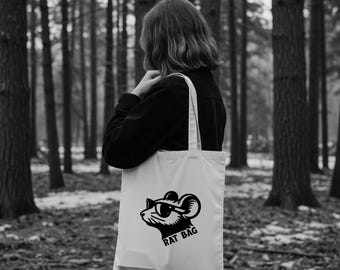 Rat Bag Lit Logo Bag - Tote Bag, Cotton Shopping Bag, Grocery Carryall, Writer Gift Idea, Author Gift, Reader Gift, Funny Reading Quote