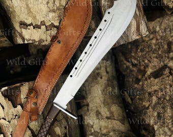 Machete personalizado de 30'' hecho a mano, herramienta para acampar al aire libre, cuchillo de bushcraft