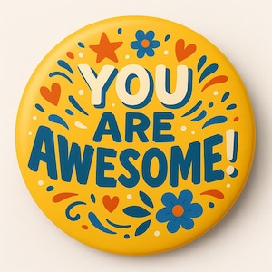 25-75mm Custom Pin Badge – Personalised Button Badge with Free Design – Photo/Logo/Name – Bulk or Single – Create Your Own