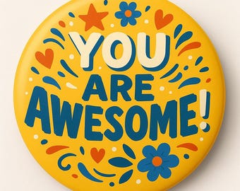 Custom Round Pin Button Badge – Personalized Photo, Logo, Text or Name (25-75mm)