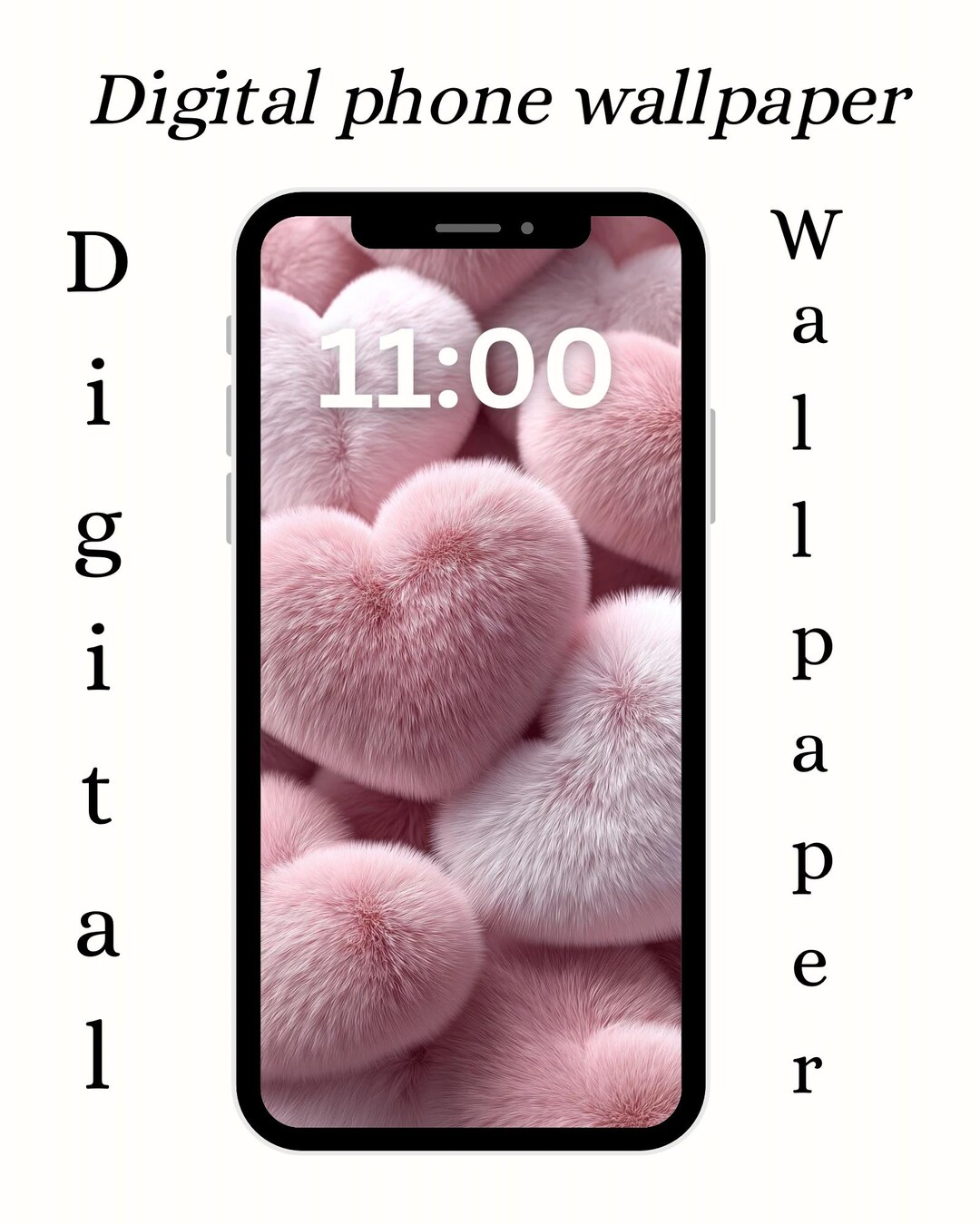 Pink Heart Phone Wallpaper | 3D Furry Hearts Lock Screen | Cute