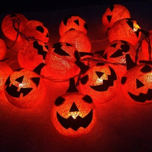 Halloween series Pumpkin cotton ball string lights for halloween day, Halloween lights decoration, fairy lights