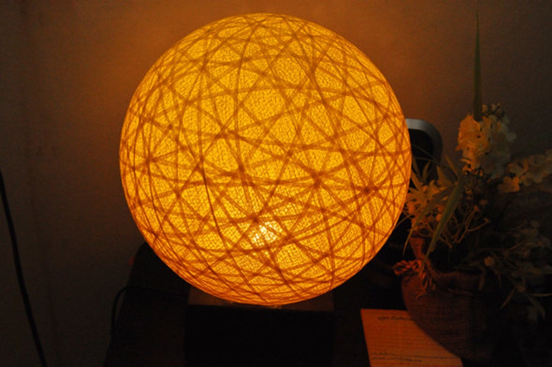 Yellow Cotton Ball Table Lamp for Home Bedroom Decoration Etsy