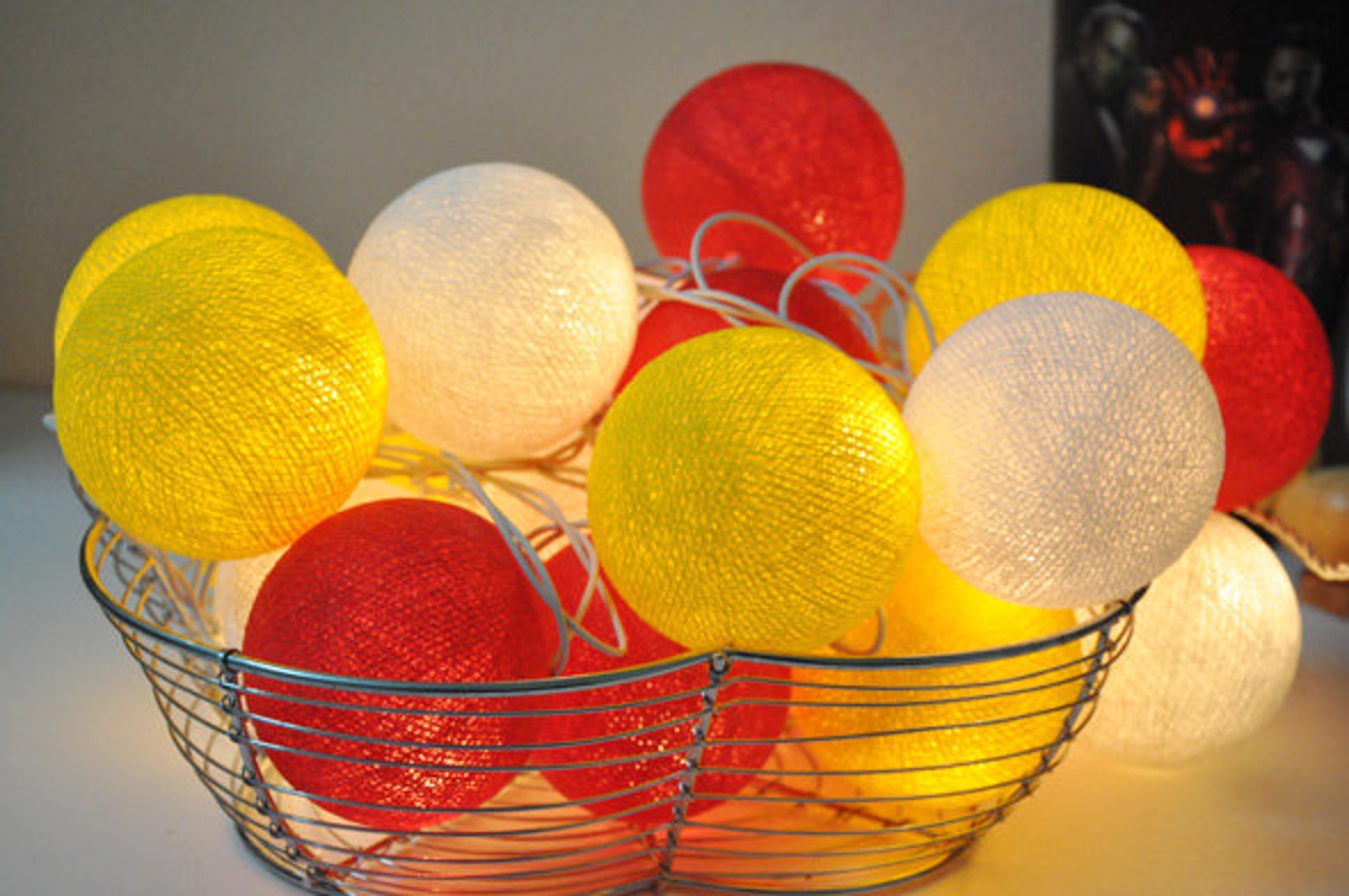 Orange Tones Cotton Ball String Lights for Patioweddingparty Etsy