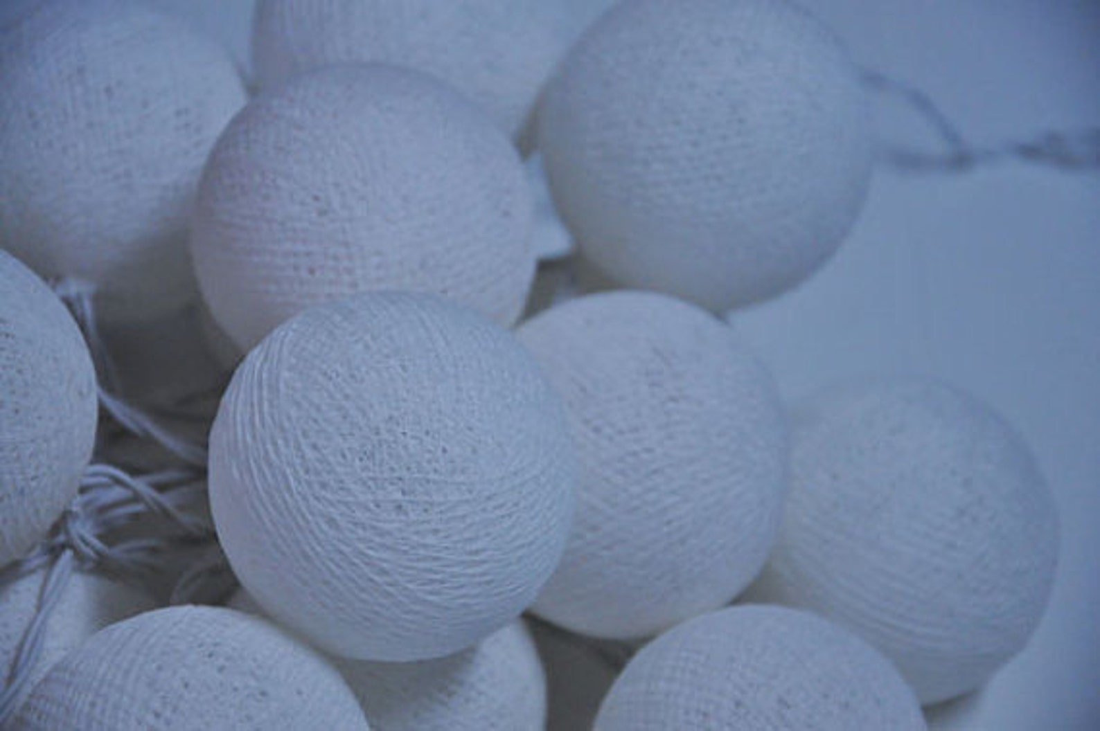 100 Bulbs White Cotton Ball String Lights for Etsy