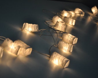 Classica carta di gelso bianco Geometria lanterne a molla per feste e decorazioni, luci fatate