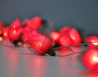 Pink Rose string lights for Patio,Wedding,Party and Decoration, fairy lights, Flower lights