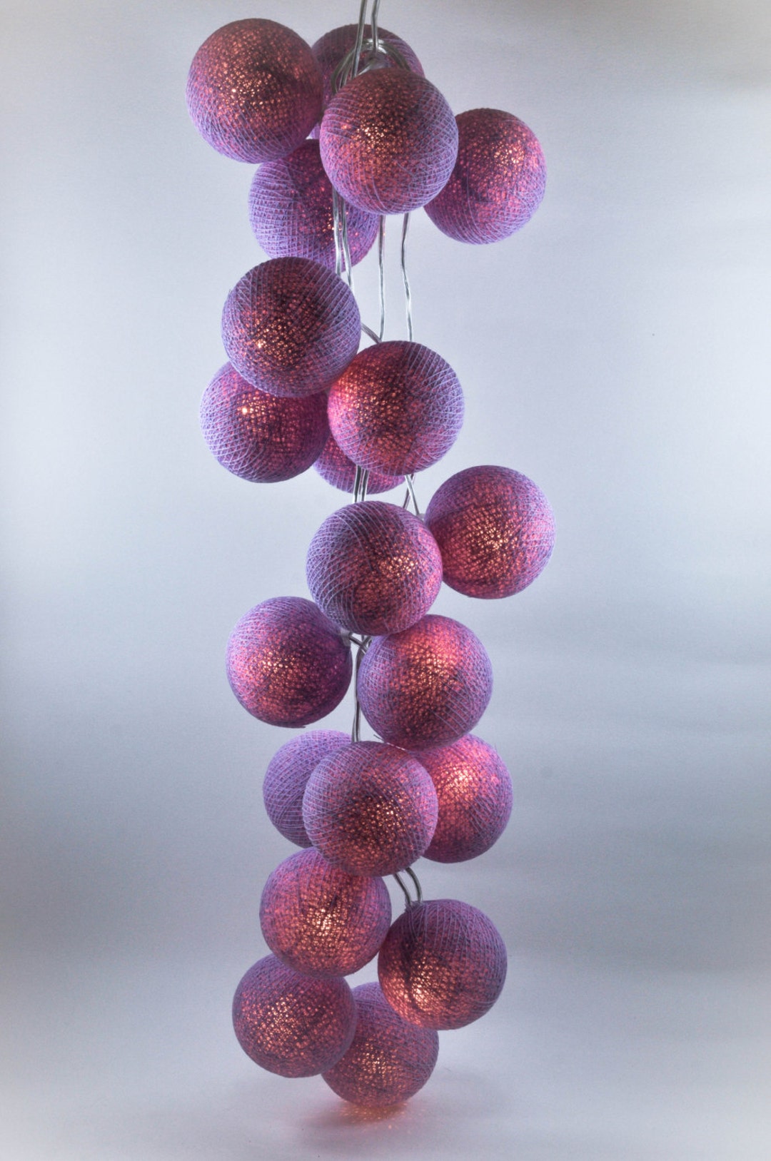 35 Bulbs Classic Purple Cotton Ball String Lights for Etsy