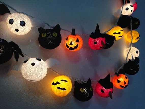 Halloween Cotton Ball String Lights Cotton Fairy - Denmark