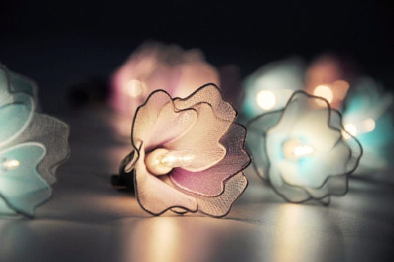 Purple & Blue Flower String Lights for Patioweddingparty and Etsy