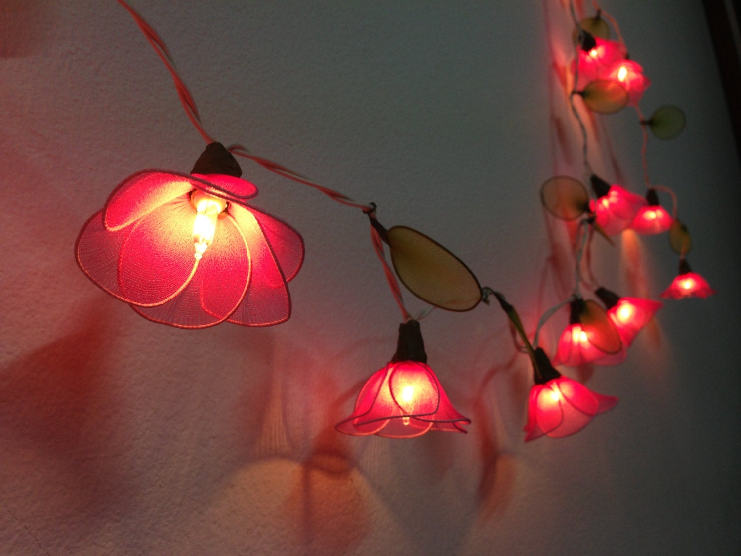 20 Bulbs Sweet Pink flower string lights Garland for party and Etsy