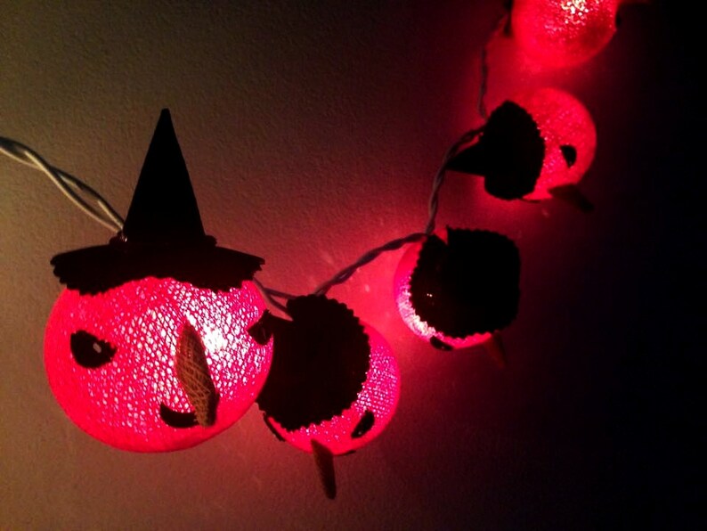 Halloween series Witch cotton ball string lights for halloween day, Halloween lights decoration, fairy lights image 3