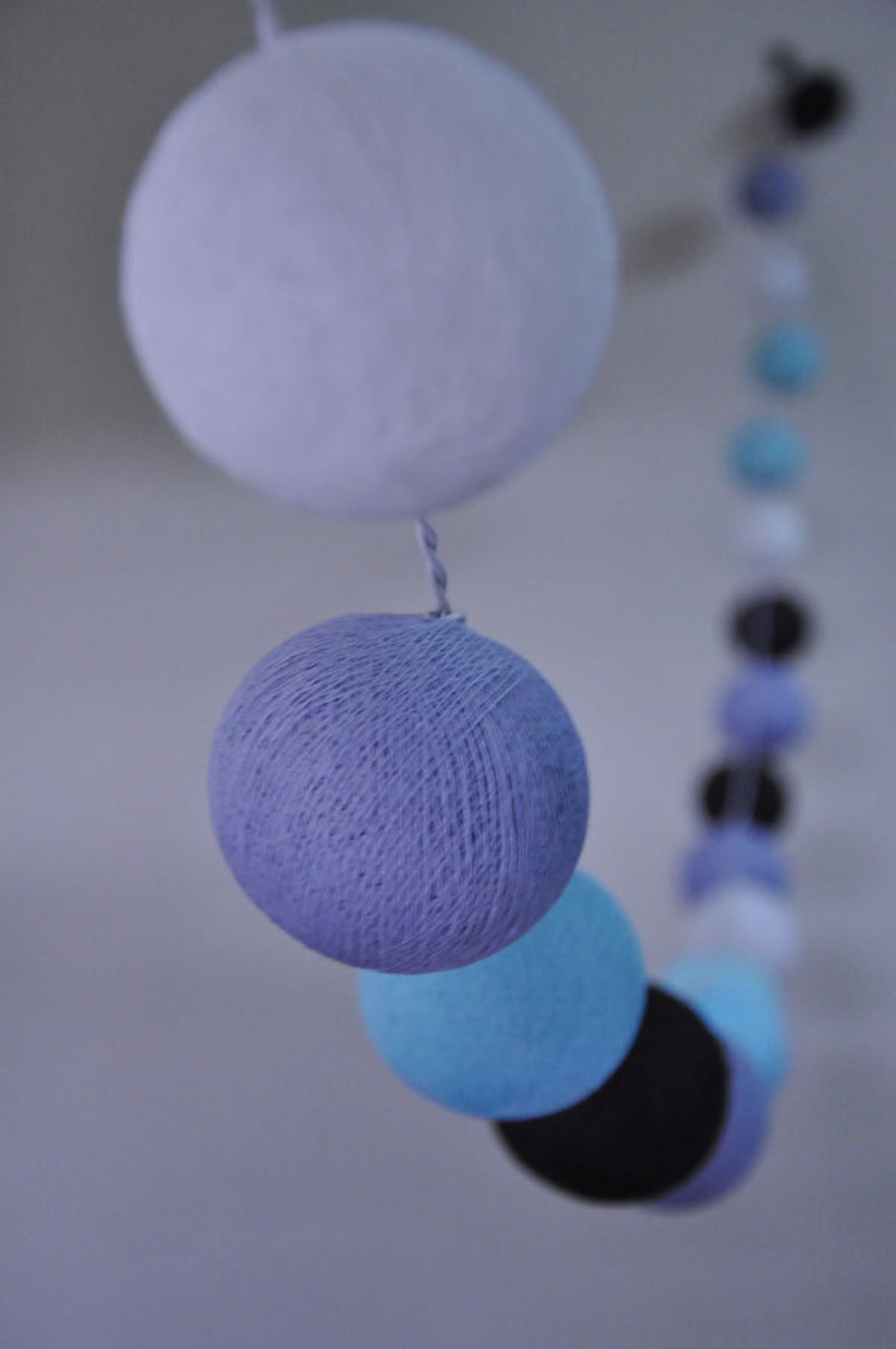 20 Bulbs Mixed Pastel Purple Cotton Ball String Lights for Etsy Sweden