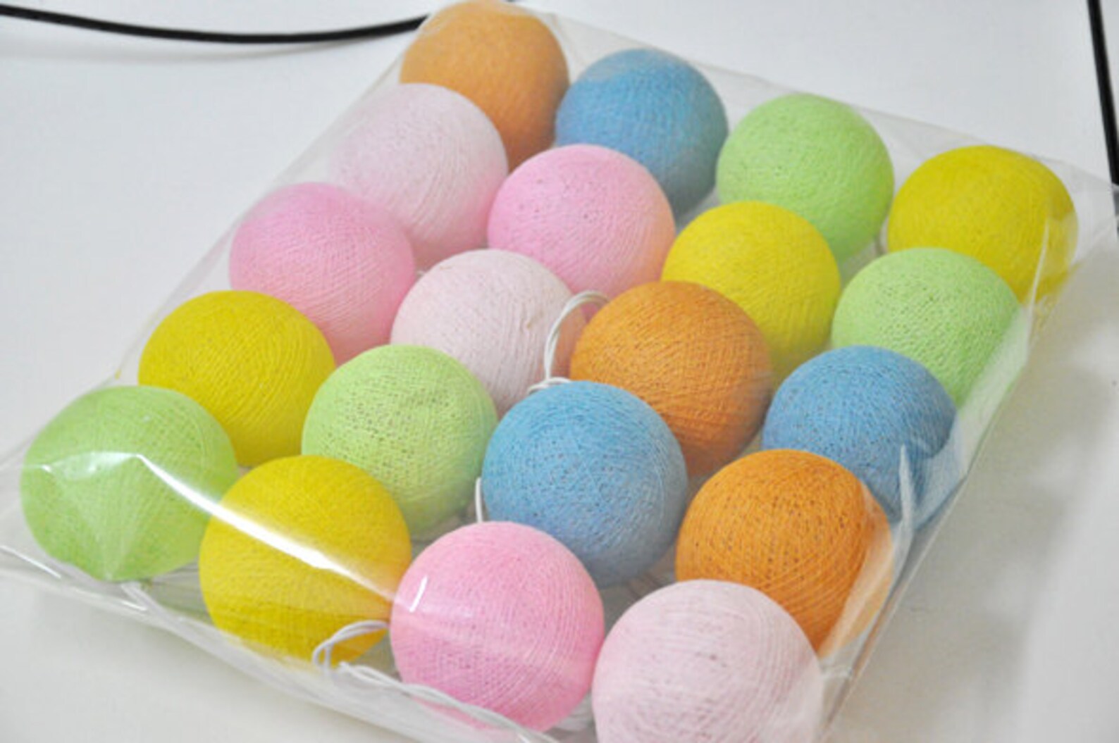 Sweet Colour Cotton Ball String Lights for Patioweddingparty Etsy