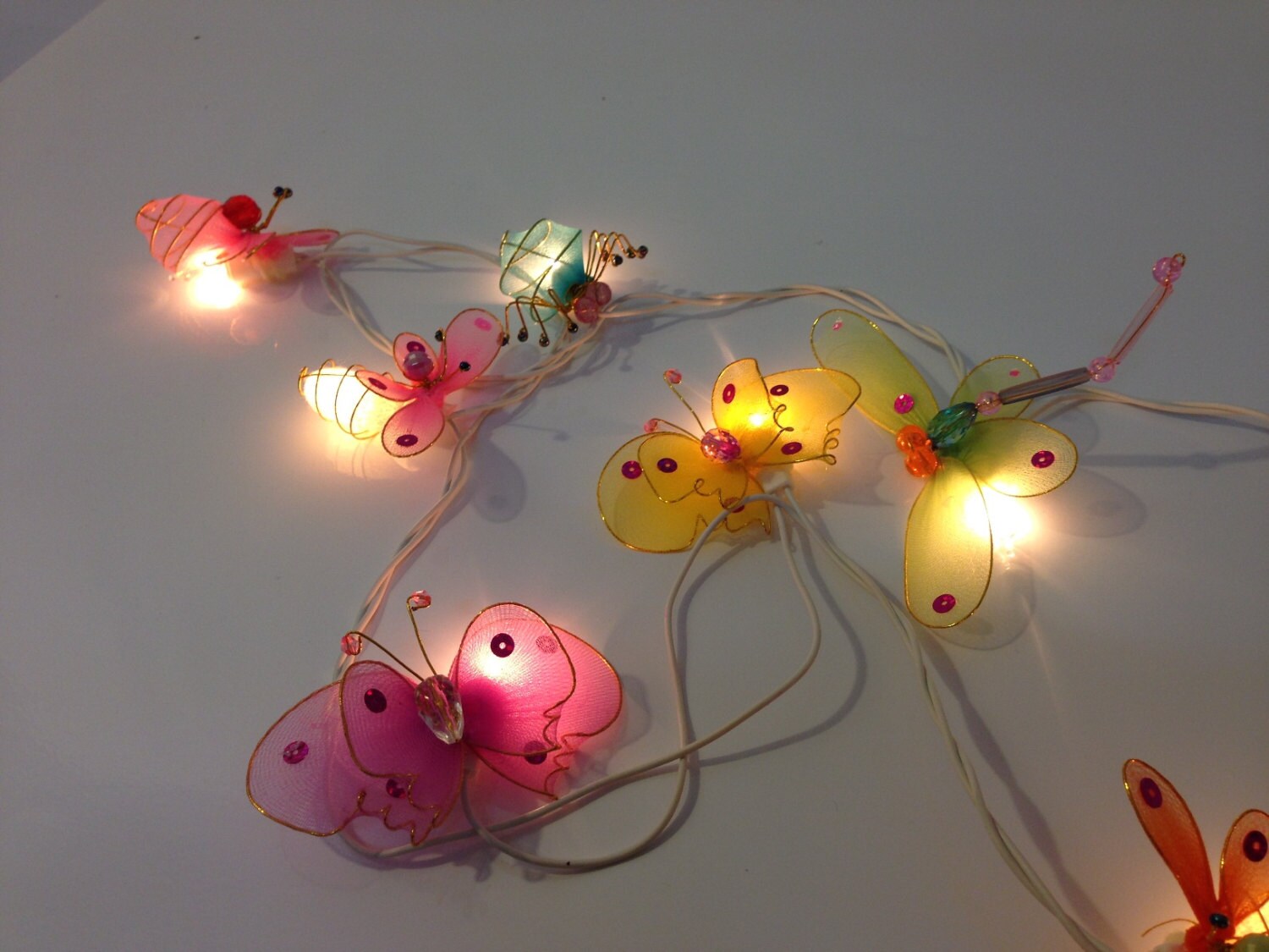 Mixed Pink Dragonfly String Lights by Zhambala 