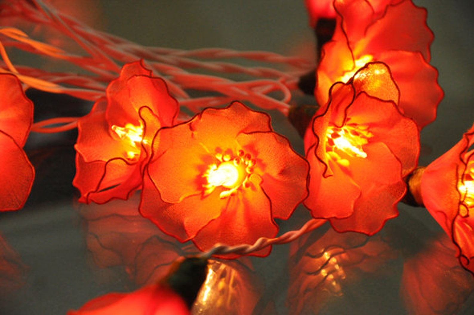 20 Bulbs Handmade Orange juice flower string lights for Etsy