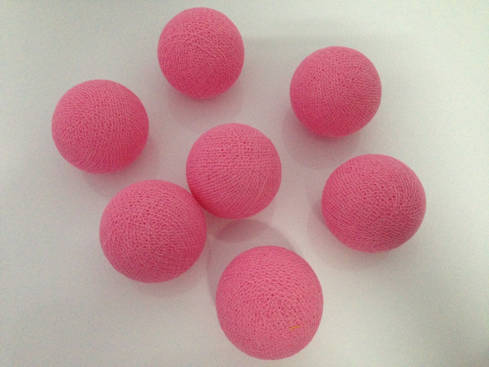 35 Bulbs Hot Pink Cotton Ball String Lights for Etsy