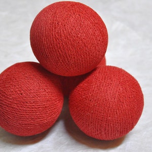 20 Red colour cotton balls Decoration