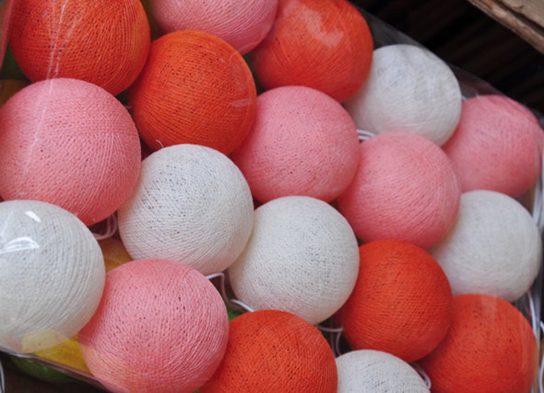 Sweet Pink Tones Cotton Ball String Lights for Etsy