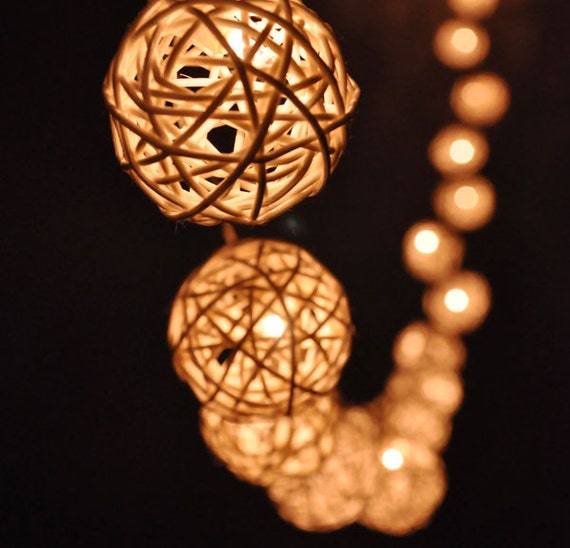 Room 50 Warm White Rattan Ball LED String Light Fairy Lamp Wedding Party Decor 