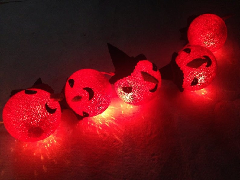 Halloween series Witch cotton ball string lights for halloween day, Halloween lights decoration, fairy lights image 2