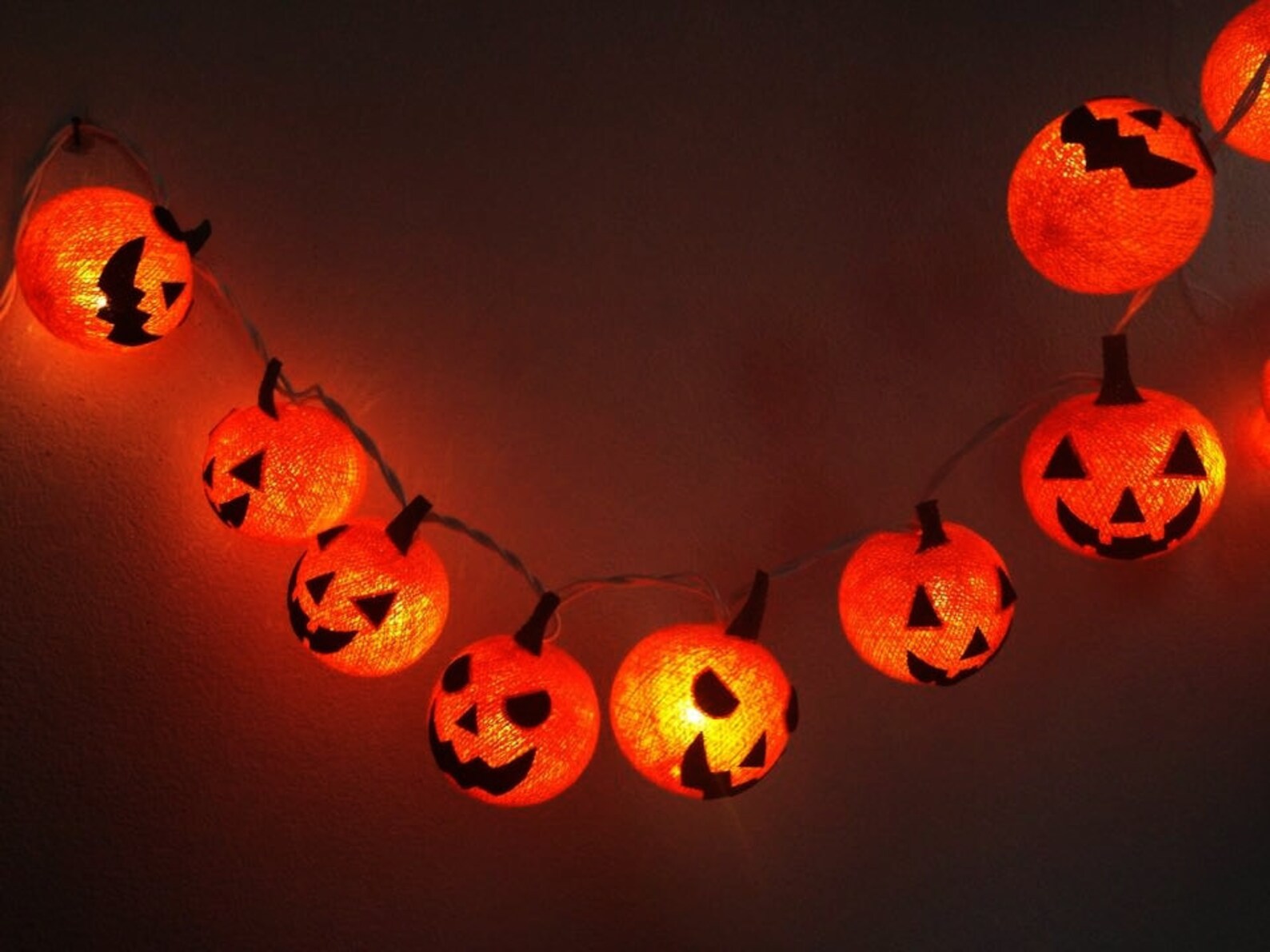 20 Battery Powered LED Halloween series Pumpkin cotton ball Etsy
