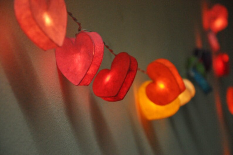 Colorful Mulberry Paper Heart Lanterns for Wedding Party & Etsy