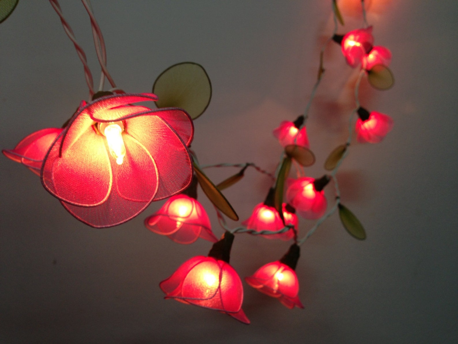 Sweet Pink Flower String Lights Garland for Party and Etsy
