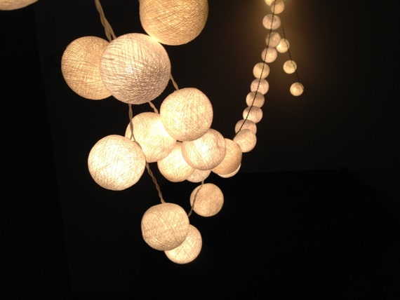 20 PASTEL BLUE COTTON BALL STRING LIGHTS CE UL WEDDING PARTY BEDROOM 