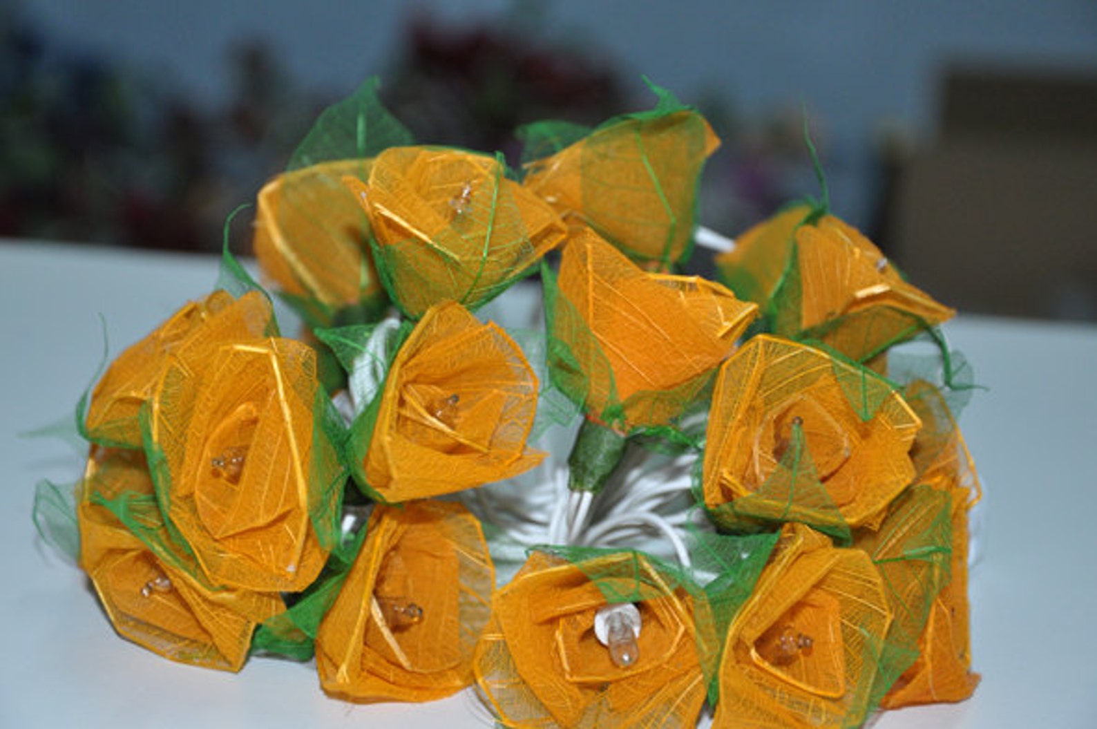 Orange Rose String Lights for Patioweddingparty and Etsy