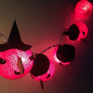 Halloween series Witch cotton ball string lights for halloween day, Halloween lights decoration, fairy lights image 1