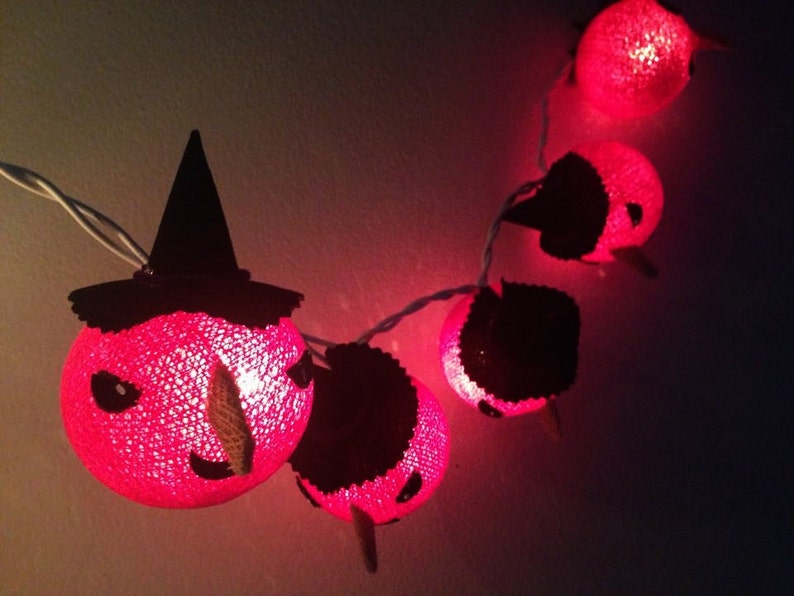 Halloween series Witch cotton ball string lights for halloween day, Halloween lights decoration, fairy lights image 1