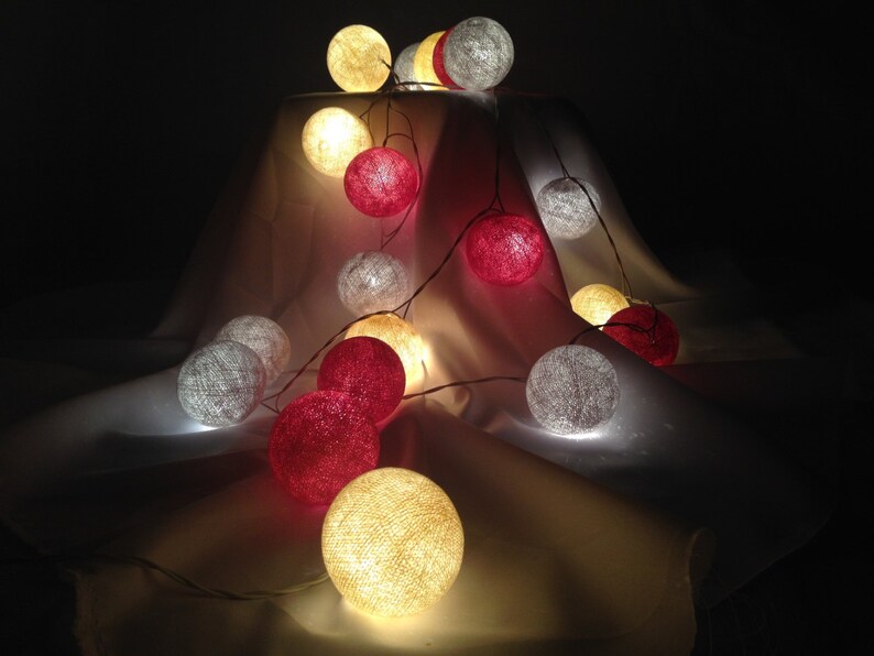 35 Bulbs Cotton Candy Cotton Ball String Lights for Etsy