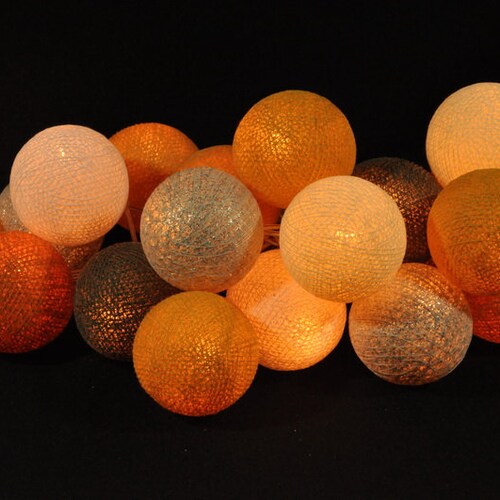 Sky Blue Tones Cotton Ball String Lights for Etsy