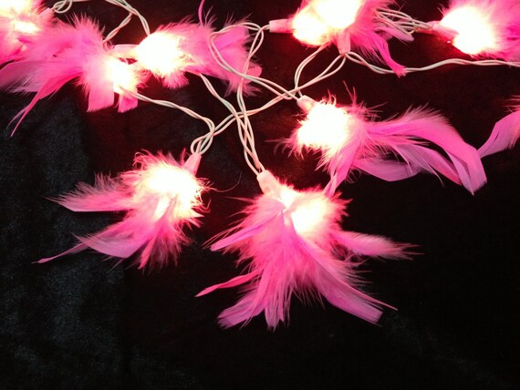 Pink feather cheap fairy lights